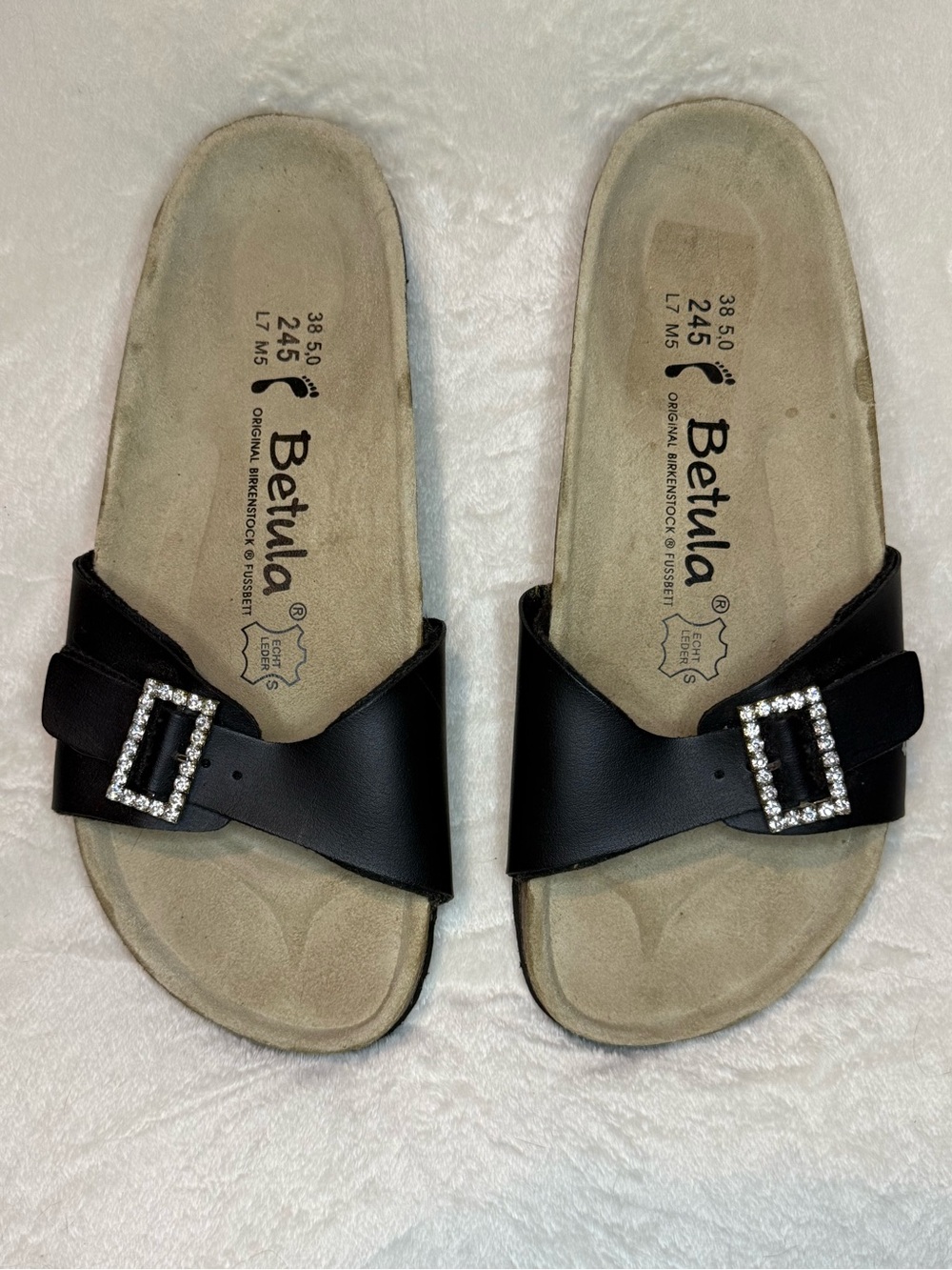 TULA By Birkenstock Madrid Black Buckle Strap Women's Slide Sandals Women’s US 7